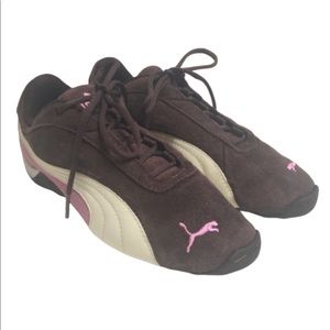 Puma Brown Girls driving shoes sneakers
